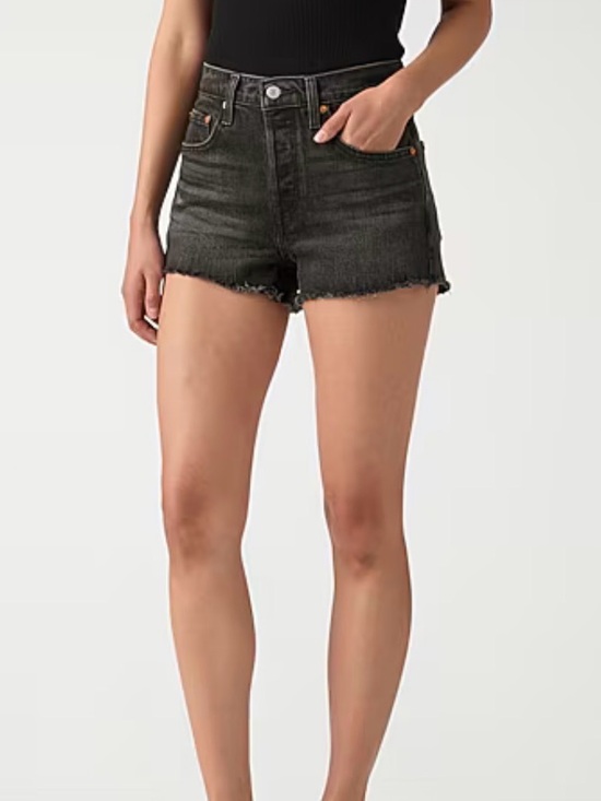 Levi's Pants - Black Levi 501 Distressed Button Denim Shorts size 30